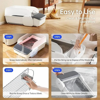 Automatic Smart Litter Box, Self-Cleaning Cat Litter Box.