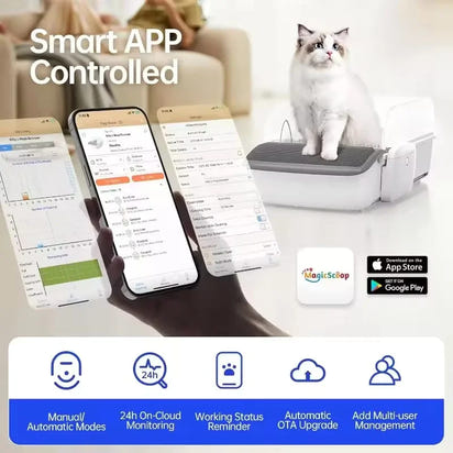 Automatic Smart Litter Box, Self-Cleaning Cat Litter Box.